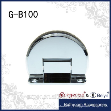 Brass Semi-Circle 90 graus Bathroom Clips Parede de chuveiro em vidro Dobradiça